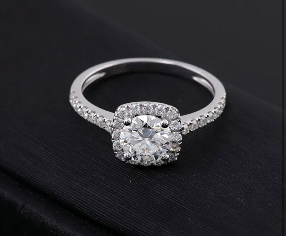 Classic Cushion Halo Diamond Ring