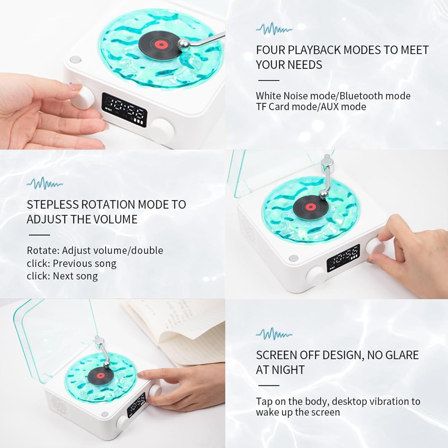 RetroWave™ 3-Speed Vinyl Player | Bluetooth + Built-in Speakers Multicoulour