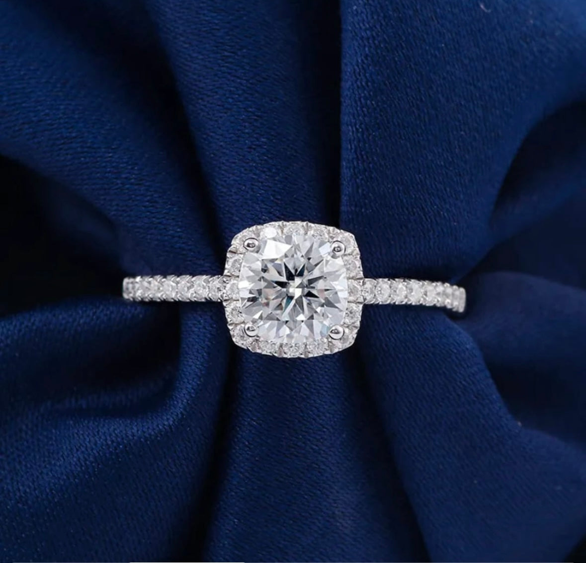 Classic Cushion Halo Diamond Ring