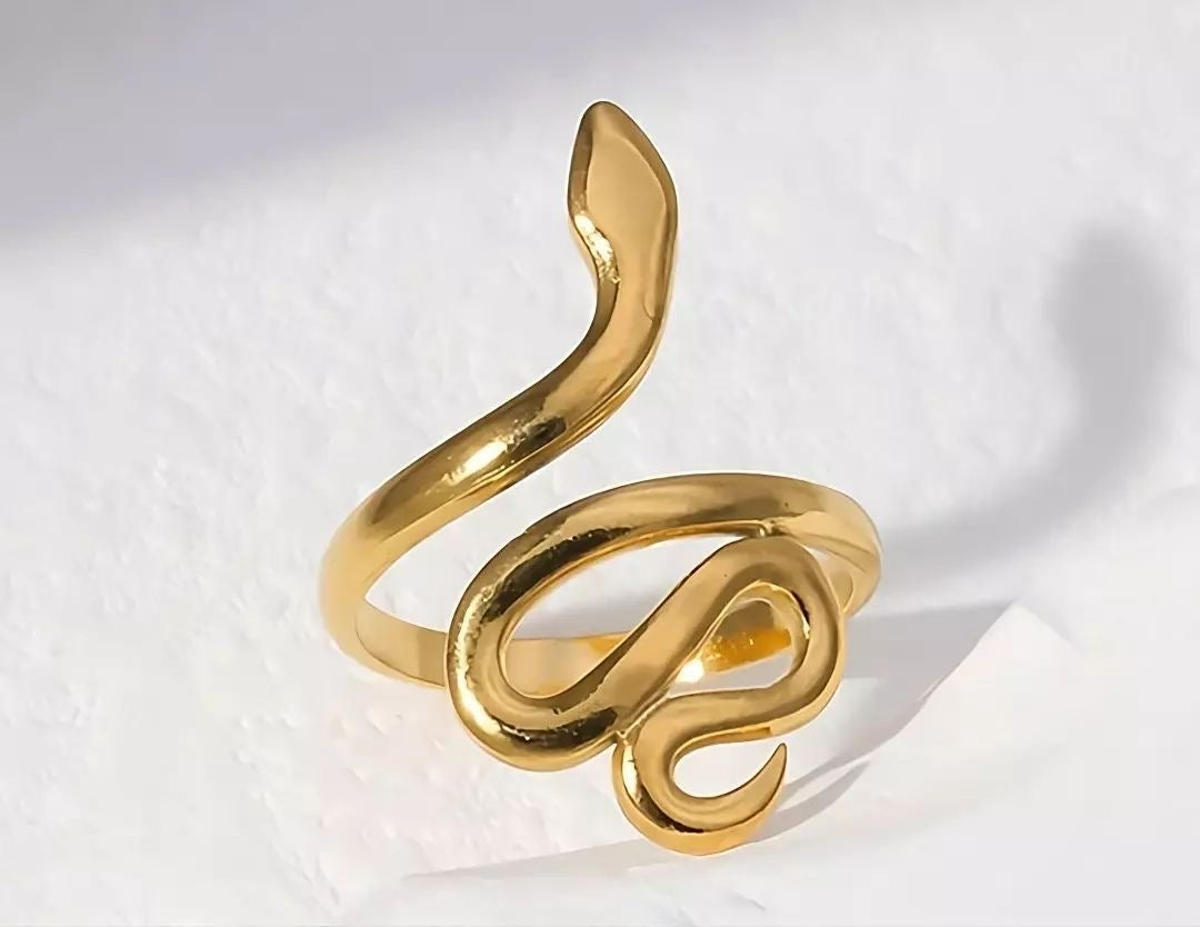 Golden Serpent Wrap Ring