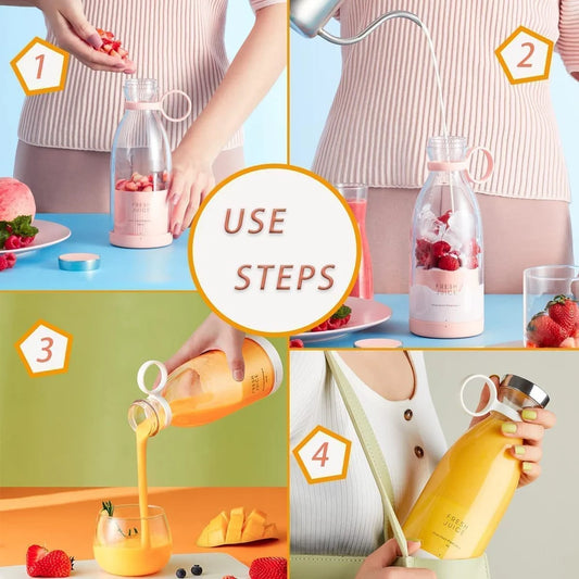 Portable Mini Juice Blender 1L | Multicolour | Leak-Proof ,USB-C Blender