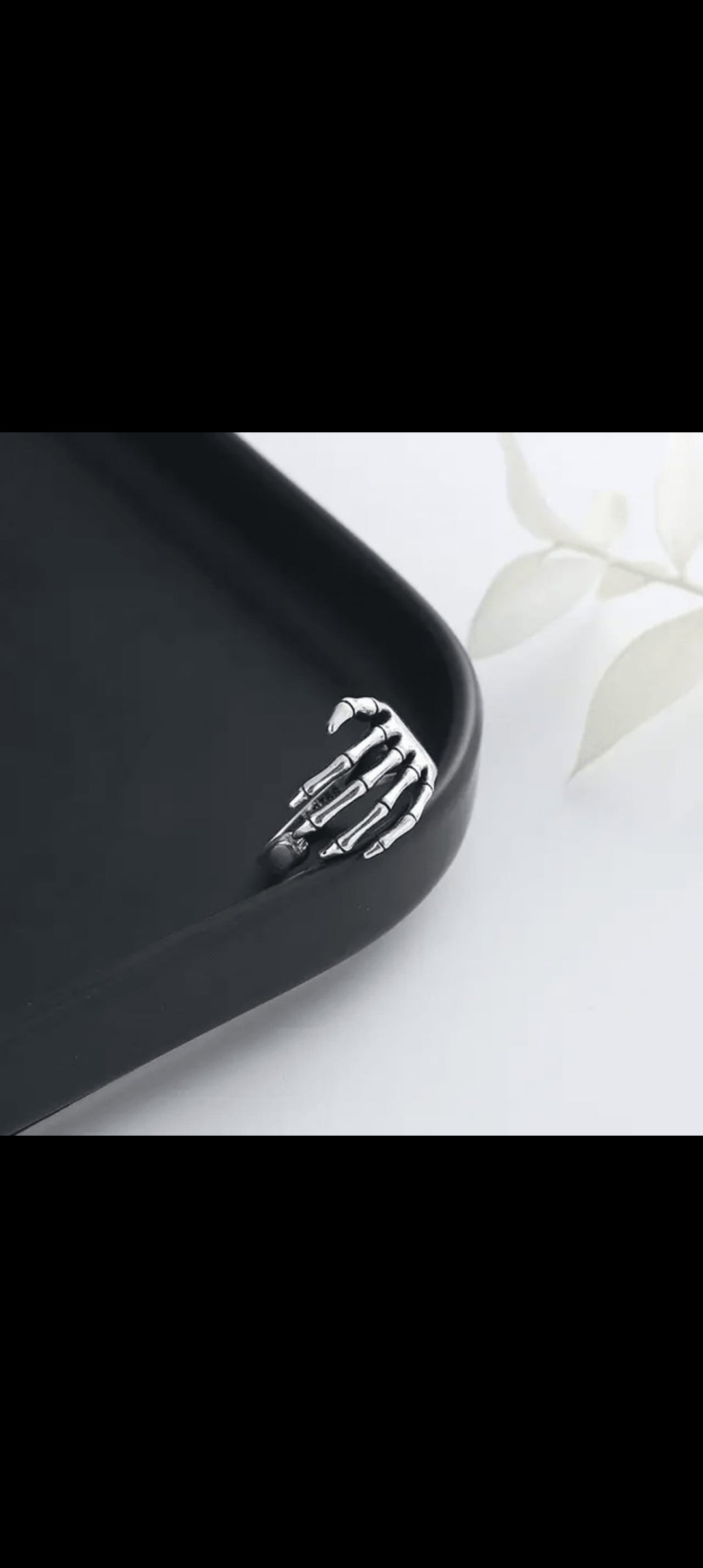 Skeleton Hand Silver Ring Adjustable