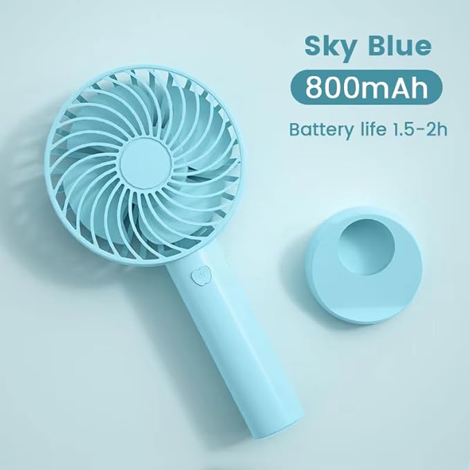 Mini Portable USB Hand Fan – 1200mAh Rechargeable Battery, 3-Speed Mode,  High-Speed Cooling Fan
