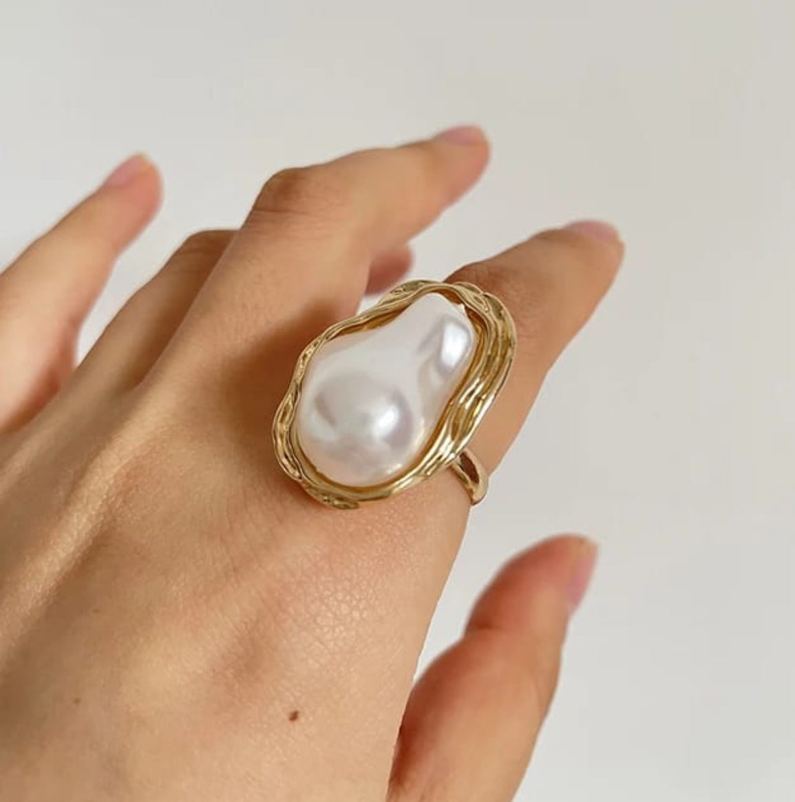 Baroque Pearl Statement Ring