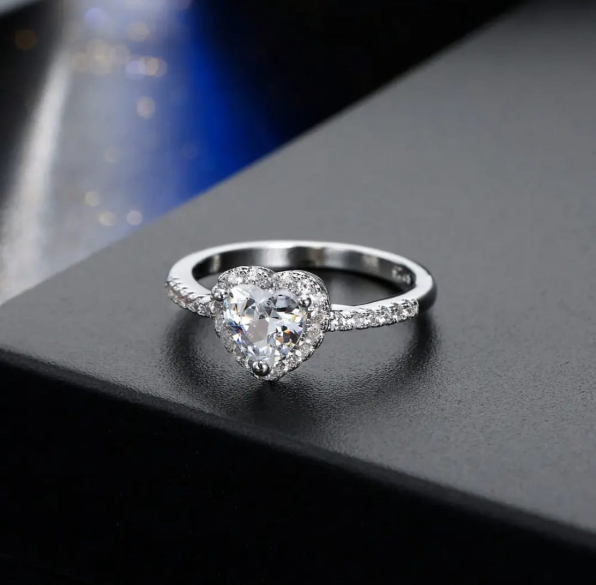 Radiant Heart-Cut Diamond Halo Ring