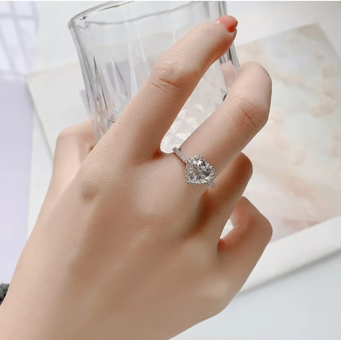 Radiant Heart-Cut Diamond Halo Ring