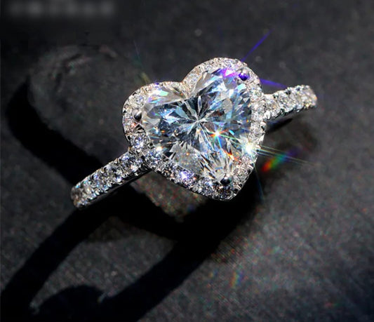 Radiant Heart-Cut Diamond Halo Ring