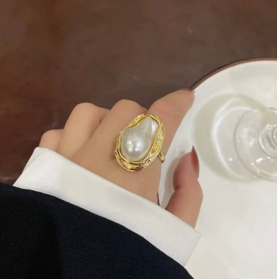 Baroque Pearl Statement Ring