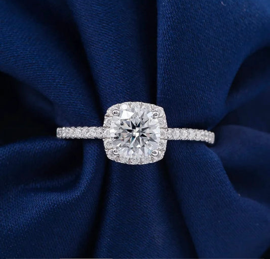 Classic Cushion Halo Diamond  Ring