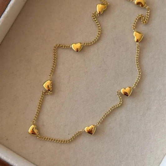 Golden Heart Chain Necklace