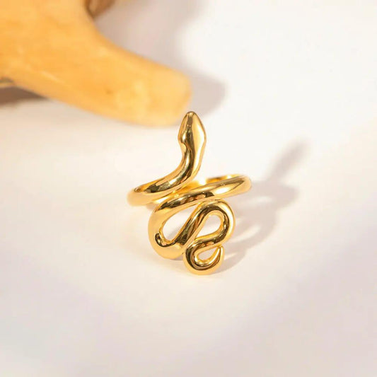 Golden Serpent Wrap Ring