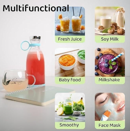 Portable Mini Juice Blender 1L | Multicolour | Leak-Proof ,USB-C Blender