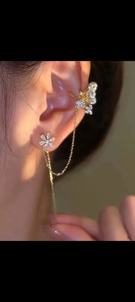 🦋 Elegant Butterfly Earcuff – No Piercing Needed!