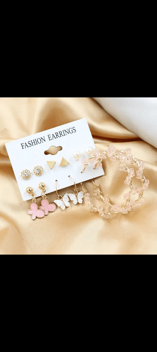 Set of 6 Korean Style Earrings | Trendy & Minimalist Designs for Everyday Charm