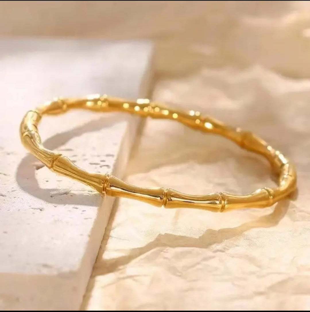 Gold Plated Bamboo Bangle