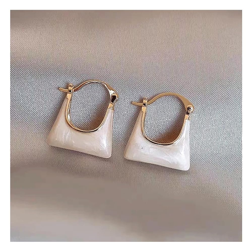 Chunky Clear Retro U Shaped Hoop Minimalist Square Resin Huggie Earrings for Women