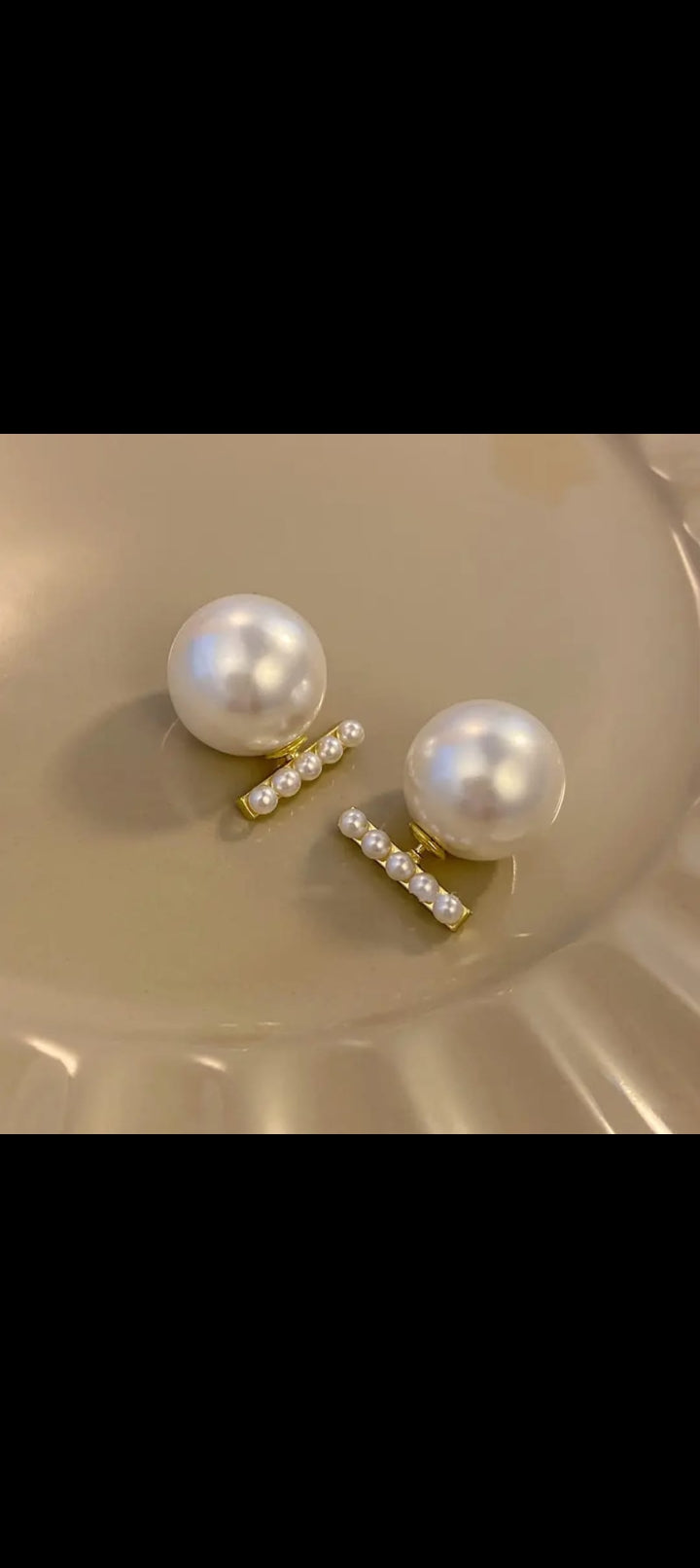 Elegant Stick Bar White Pearl Drop Earrings – Minimalist Chic