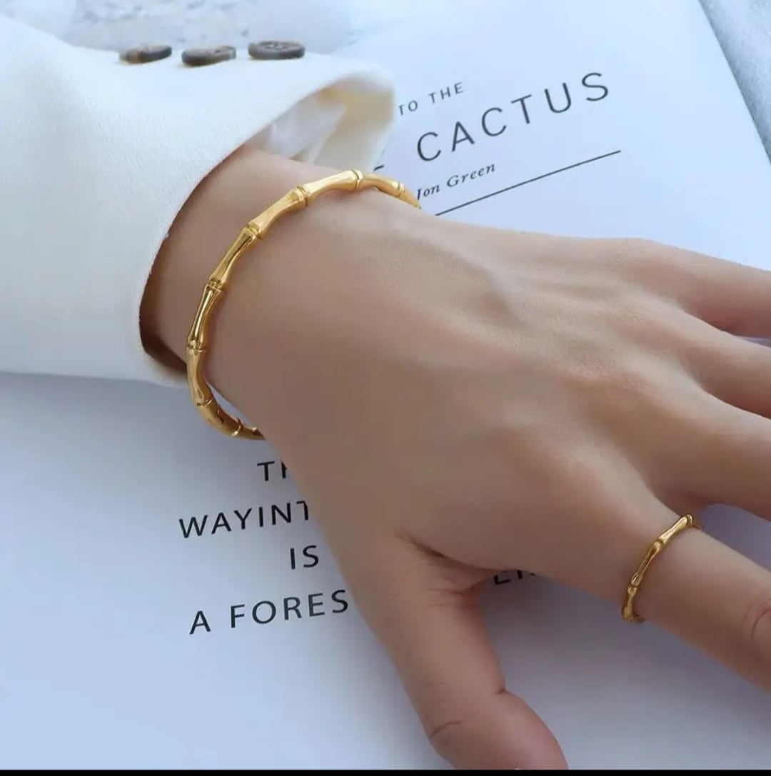 Gold Plated Bamboo Bangle