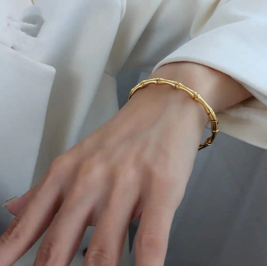Gold Plated Bamboo Bangle