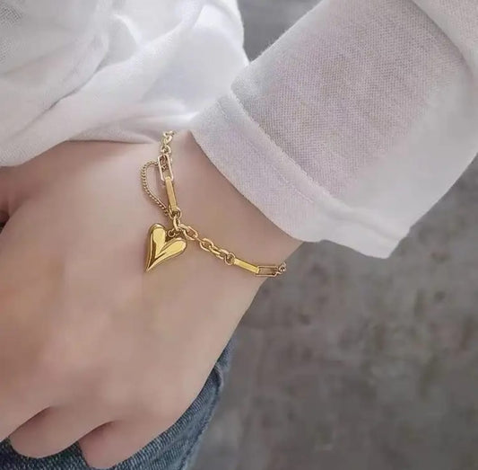 Heart Pendant Bracelet And Anklet
