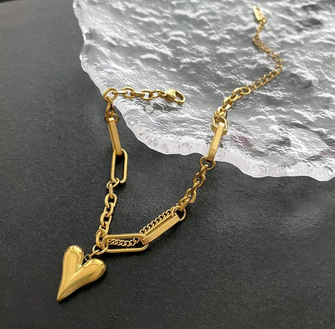 Heart Pendant Bracelet And Anklet