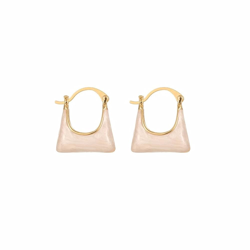 Chunky Clear Retro U Shaped Hoop Minimalist Square Resin Huggie Earrings for Women