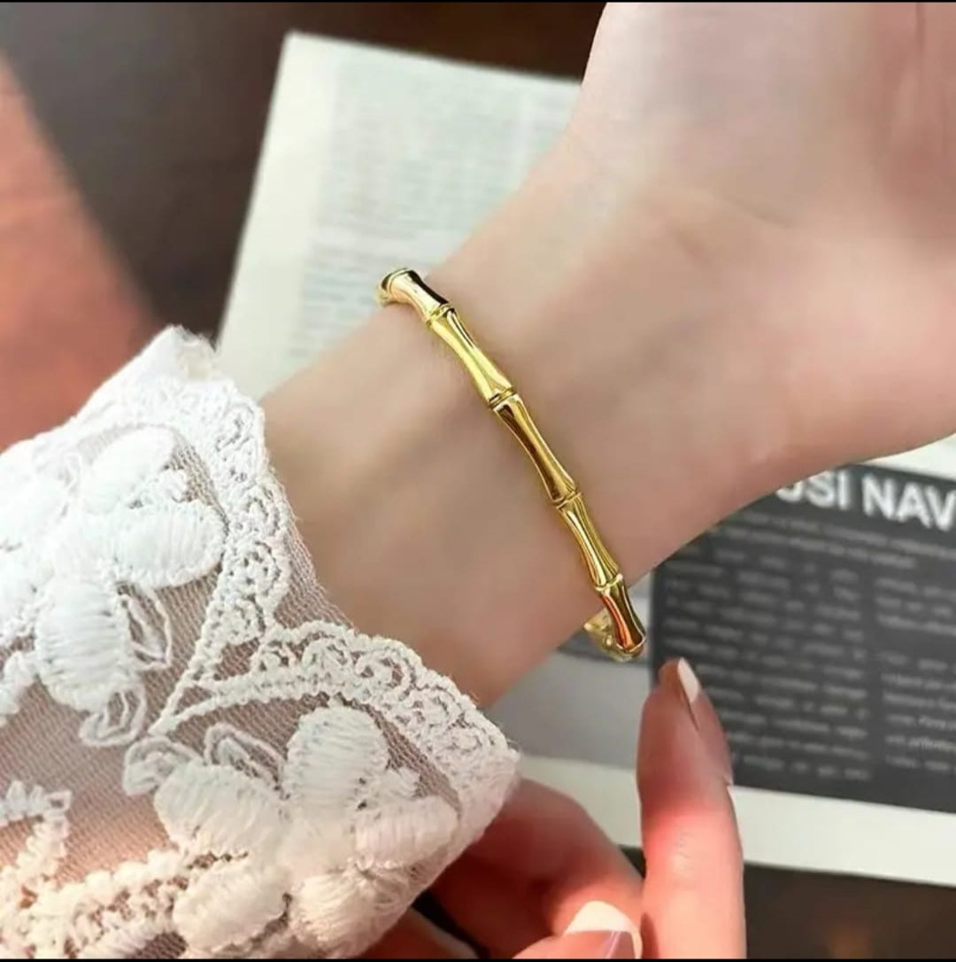 Gold Plated Bamboo Bangle