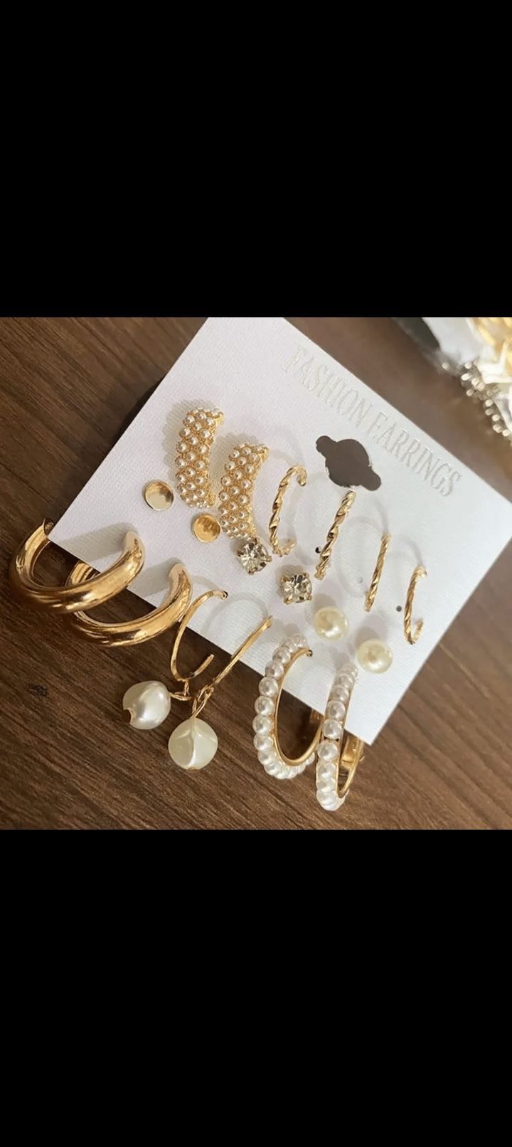 Elegant Set of 9 Golden Korean Earrings – Minimal & Chic Designs