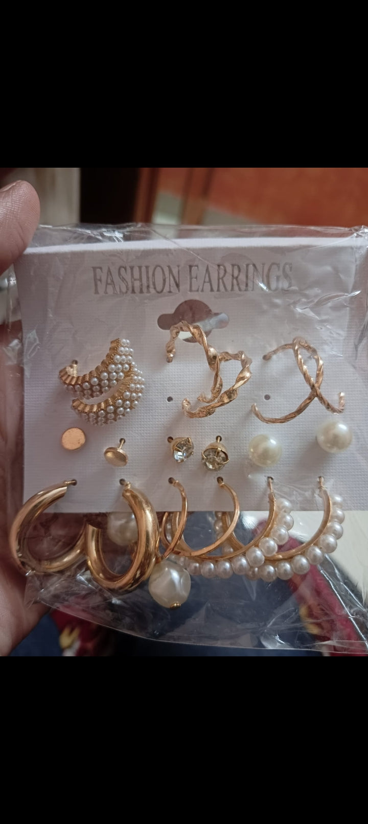 Elegant Set of 9 Golden Korean Earrings – Minimal & Chic Designs